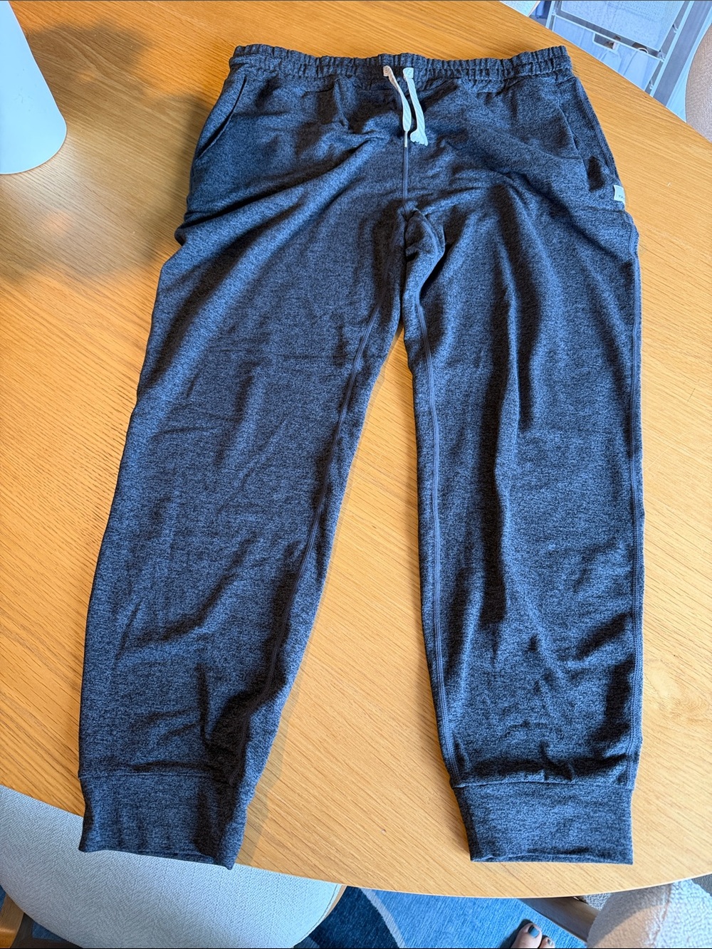 Women’s Dark Gray Knit Jogger Pants with Drawstring